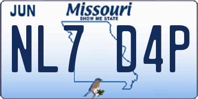MO license plate NL7D4P