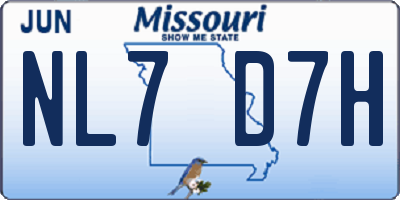 MO license plate NL7D7H