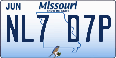 MO license plate NL7D7P