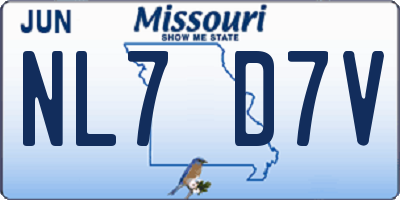 MO license plate NL7D7V