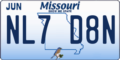 MO license plate NL7D8N
