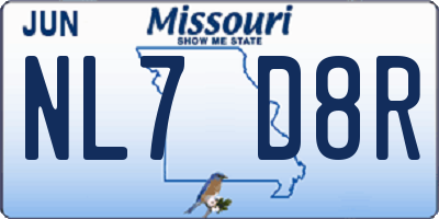 MO license plate NL7D8R