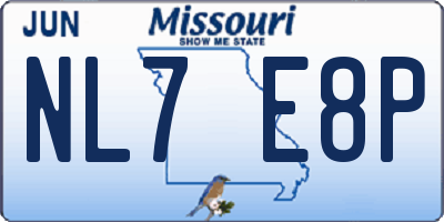 MO license plate NL7E8P