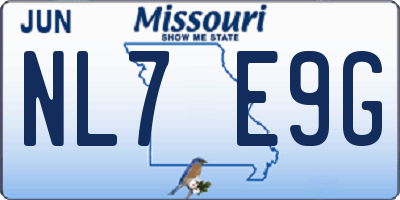 MO license plate NL7E9G