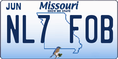 MO license plate NL7F0B