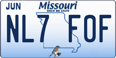 MO license plate NL7F0F