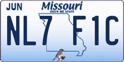 MO license plate NL7F1C