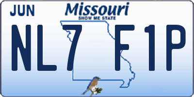 MO license plate NL7F1P