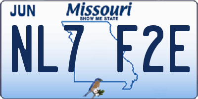 MO license plate NL7F2E