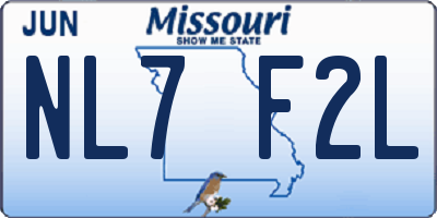 MO license plate NL7F2L