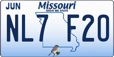 MO license plate NL7F2O