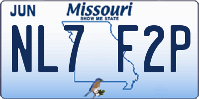 MO license plate NL7F2P