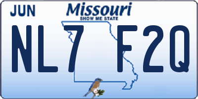MO license plate NL7F2Q