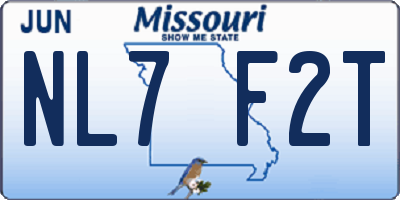 MO license plate NL7F2T