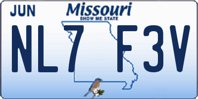 MO license plate NL7F3V