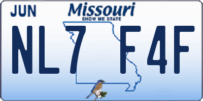 MO license plate NL7F4F