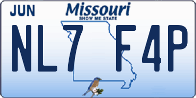 MO license plate NL7F4P