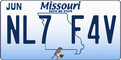 MO license plate NL7F4V