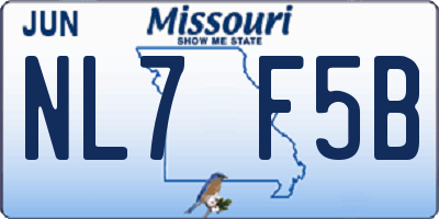 MO license plate NL7F5B