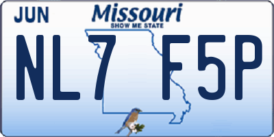 MO license plate NL7F5P