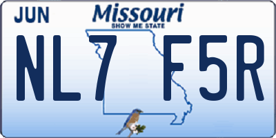 MO license plate NL7F5R
