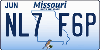 MO license plate NL7F6P