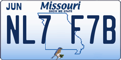 MO license plate NL7F7B