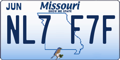 MO license plate NL7F7F