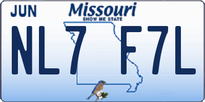MO license plate NL7F7L