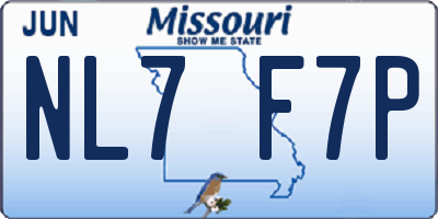 MO license plate NL7F7P
