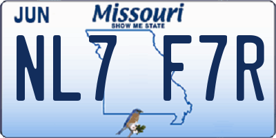 MO license plate NL7F7R