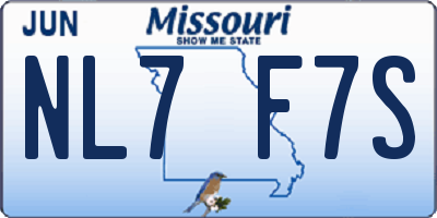 MO license plate NL7F7S