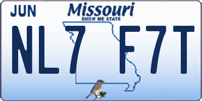 MO license plate NL7F7T