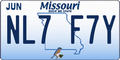 MO license plate NL7F7Y