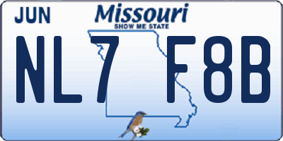 MO license plate NL7F8B