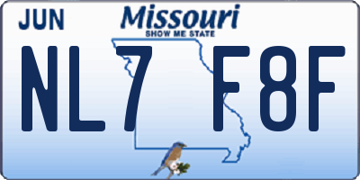 MO license plate NL7F8F