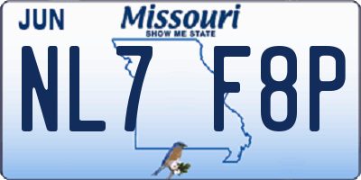 MO license plate NL7F8P
