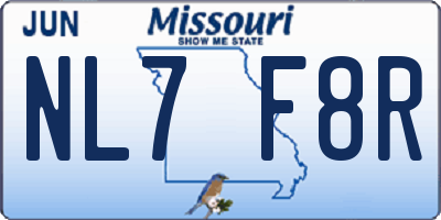 MO license plate NL7F8R