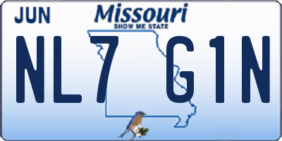 MO license plate NL7G1N