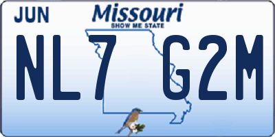 MO license plate NL7G2M