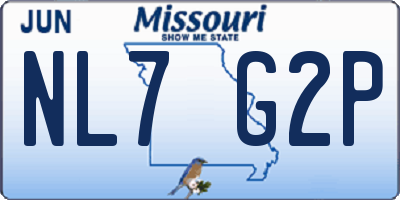 MO license plate NL7G2P