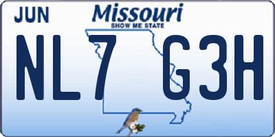 MO license plate NL7G3H