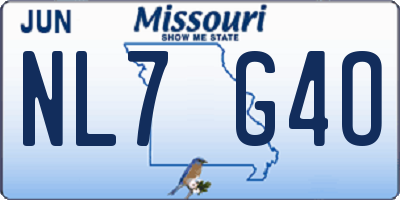 MO license plate NL7G4O