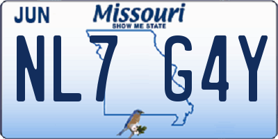 MO license plate NL7G4Y
