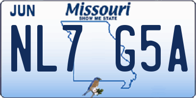 MO license plate NL7G5A