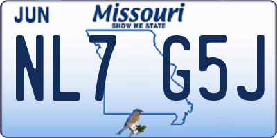 MO license plate NL7G5J