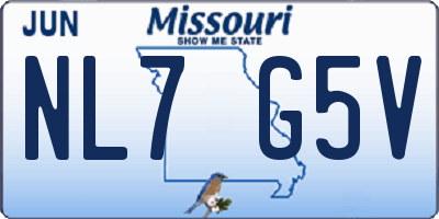 MO license plate NL7G5V