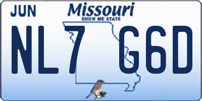 MO license plate NL7G6D