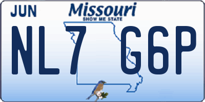 MO license plate NL7G6P