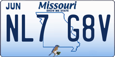 MO license plate NL7G8V